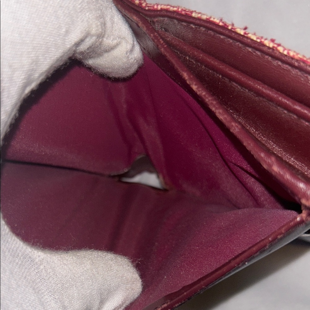 VINTAGE Christian Dior Burgundy Oblique Trotter Saddle Compact Wallet - Picture 4 of 7